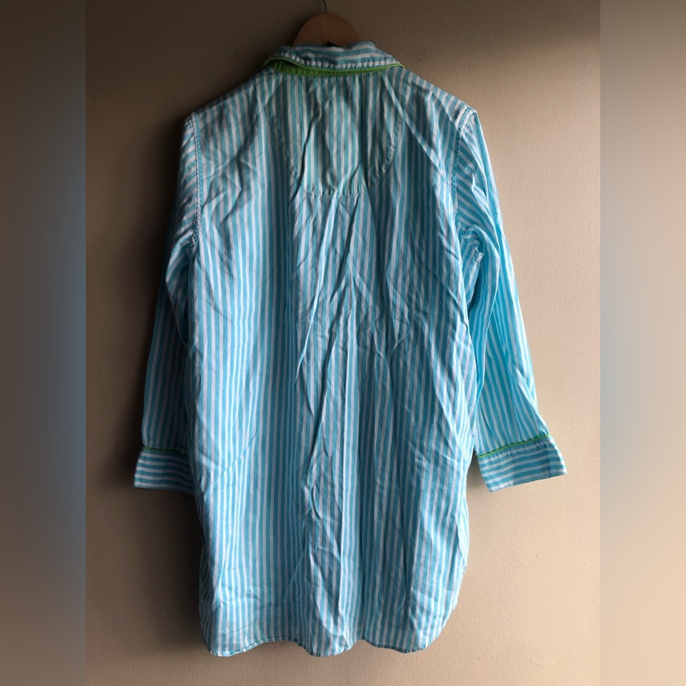 Lauren Ralph Lauren Blue Striped Button Up Women’s Shirt Size XL - Picture 7 of 10
